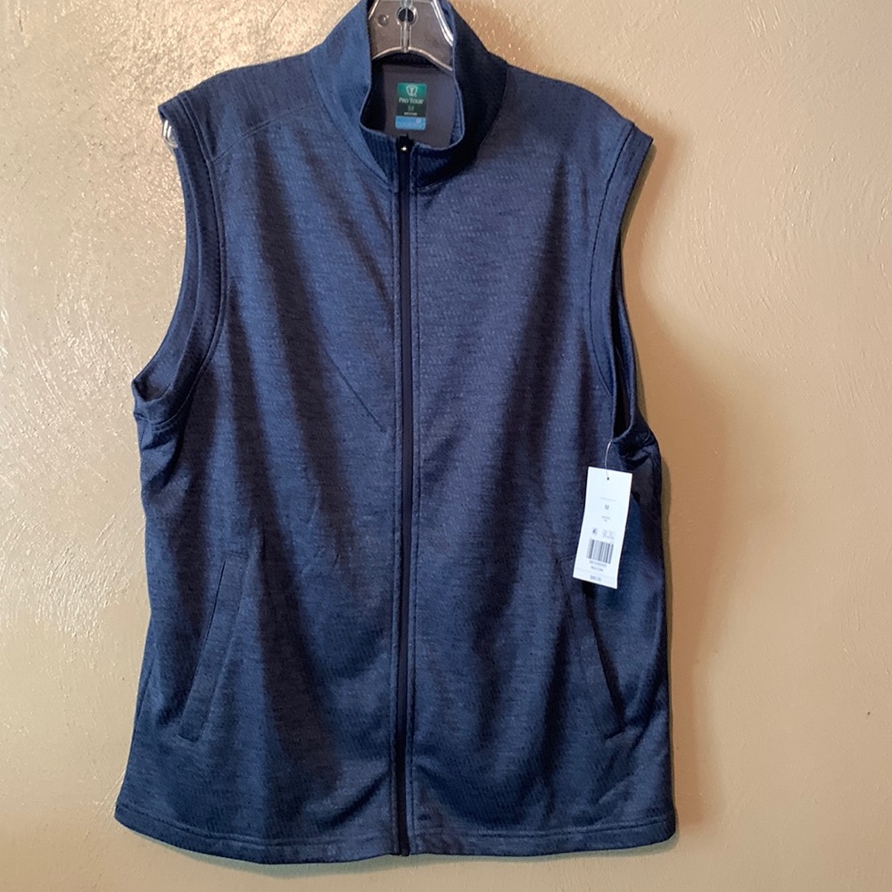 Pro Tour Cool Play size M blue zipper vest pockets stretchy